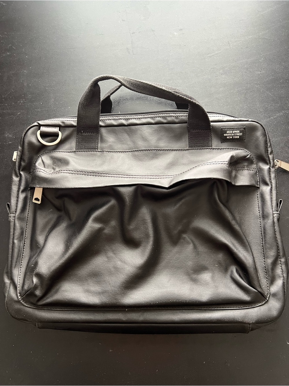 Jack Spade Black Waxed Cotton Briefcase
